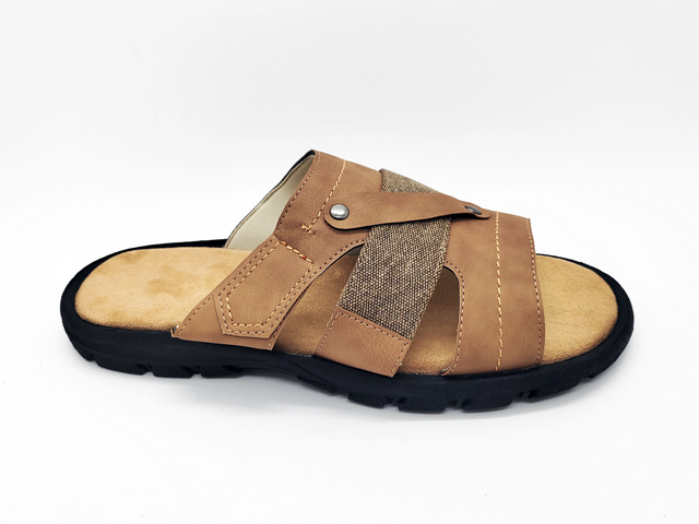 Sandálias masculinas de malha de microfibra camel Breathe Freely