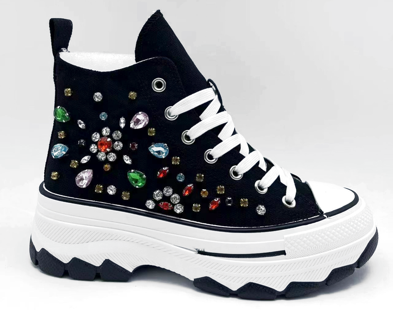 Sapatos de conforto femininos duráveis ​​de alta qualidade com corte alto e antiderrapantes de injeção preta