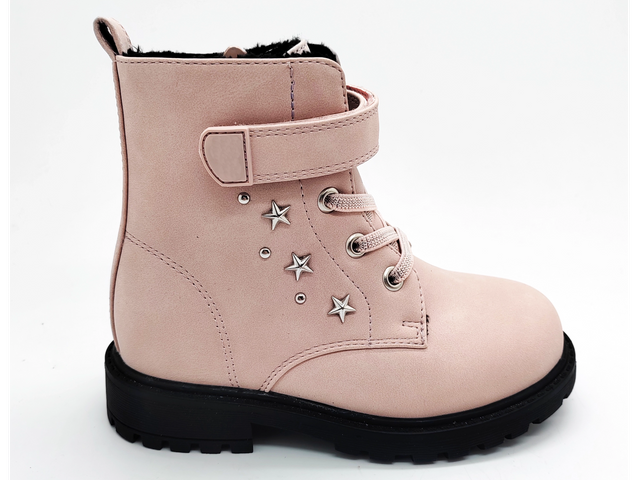 Botas femininas planas rosa com design versátil e confortável