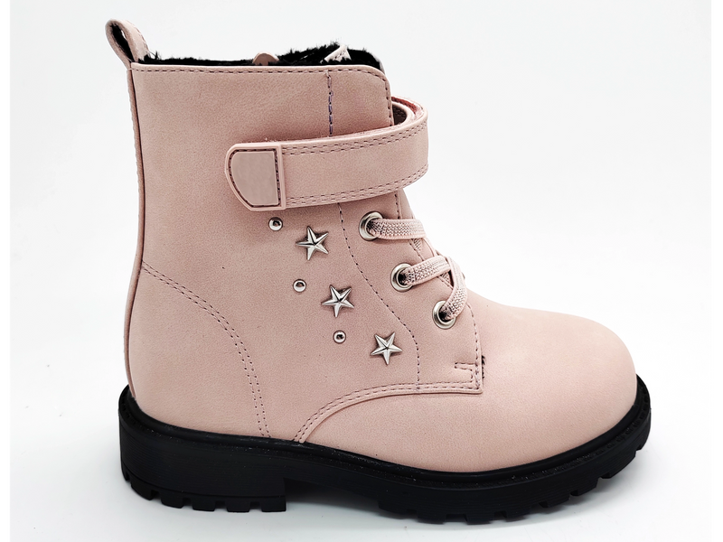 Botas femininas planas rosa com design versátil e confortável